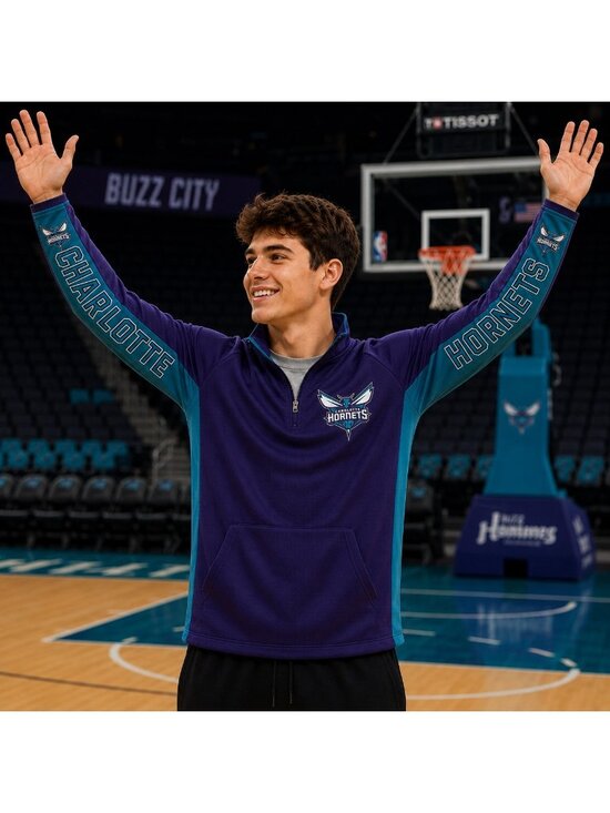 G-III Other - Hands High NBA Charlotte Hornets G-III 1/4 Zip SZ M Purple NWT Athleisure